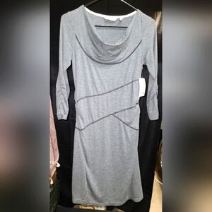 NWT Athleta Charcoal Long Sleeve Dress